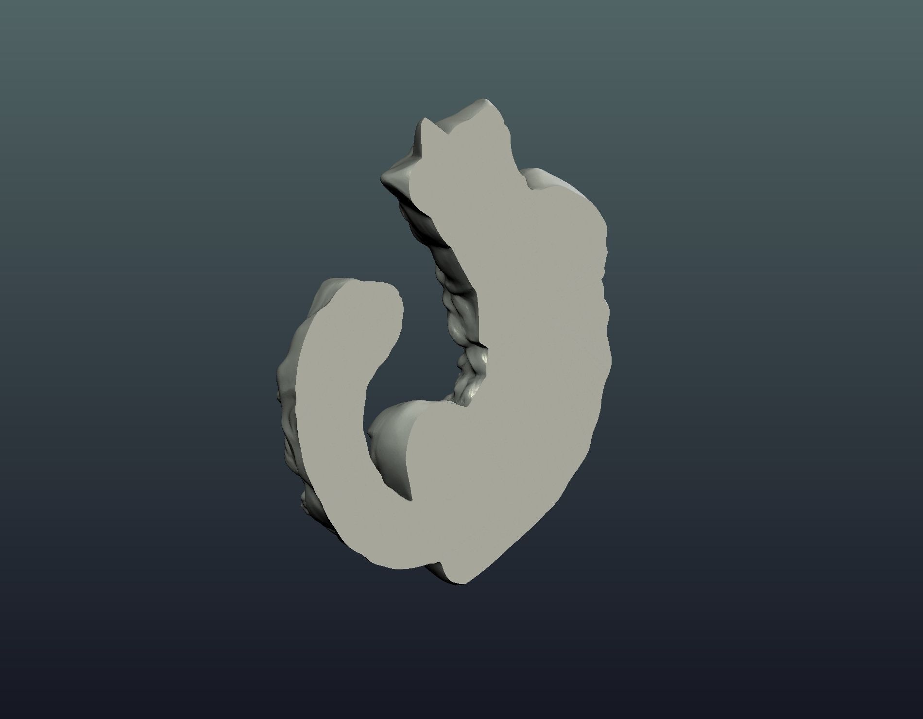 Cat bas-relief Free 3D print model_10