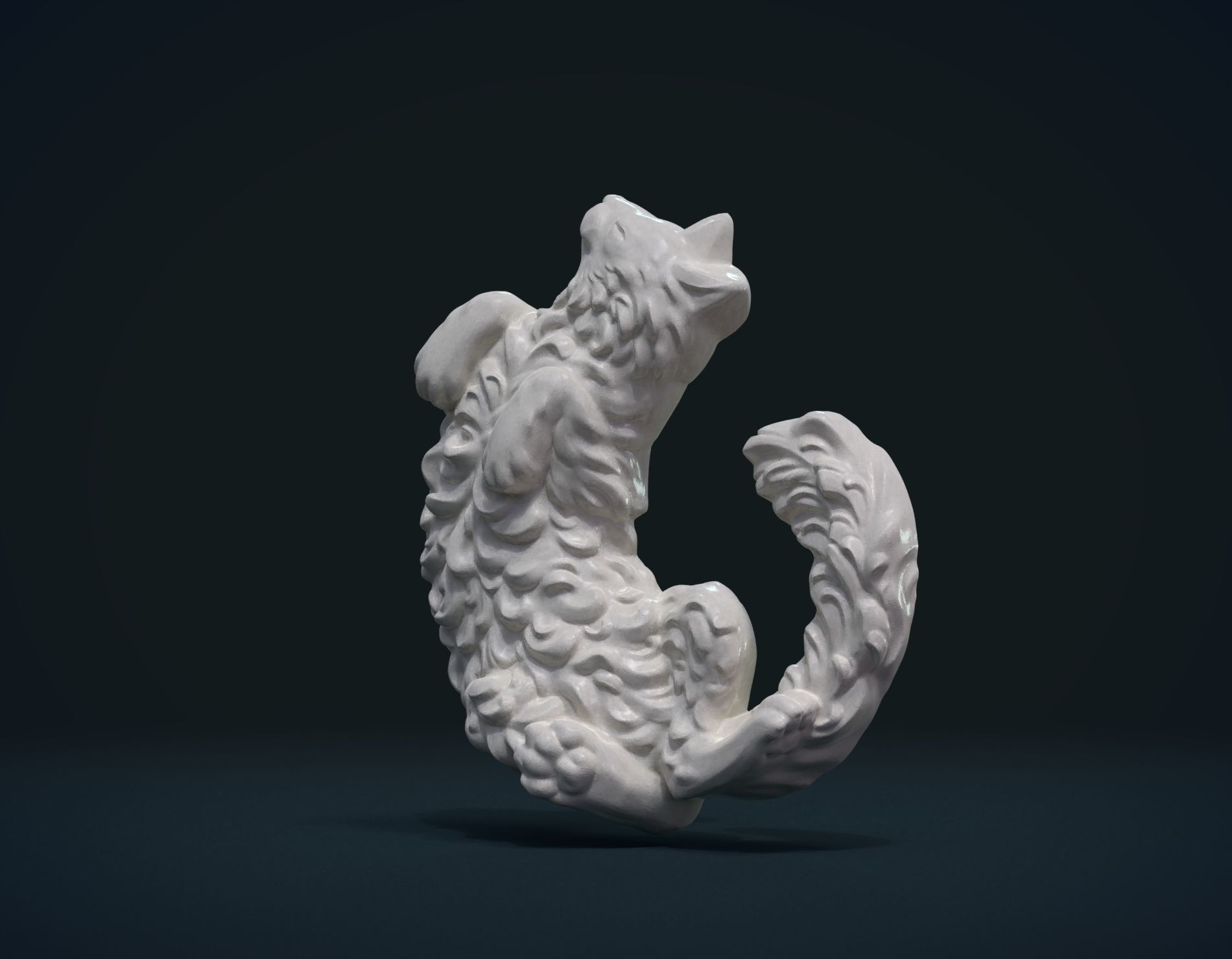 Cat bas-relief Free 3D print model_2