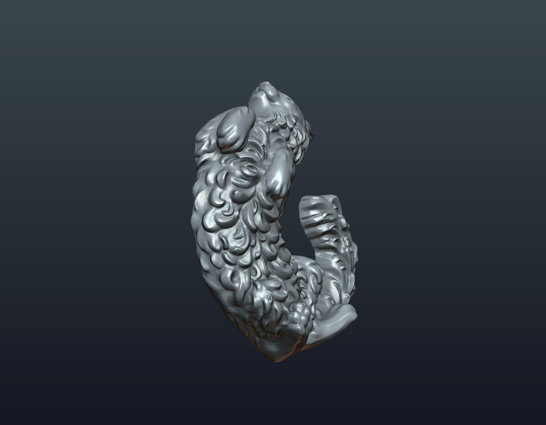 Cat bas-relief Free 3D print model_5