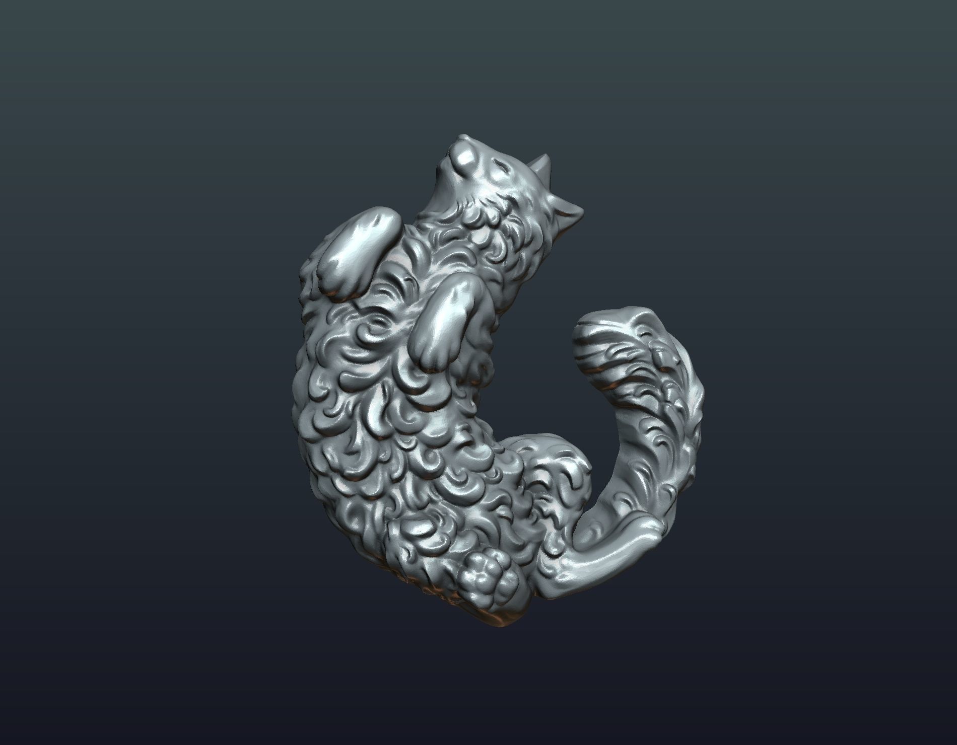 Cat bas-relief Free 3D print model_4