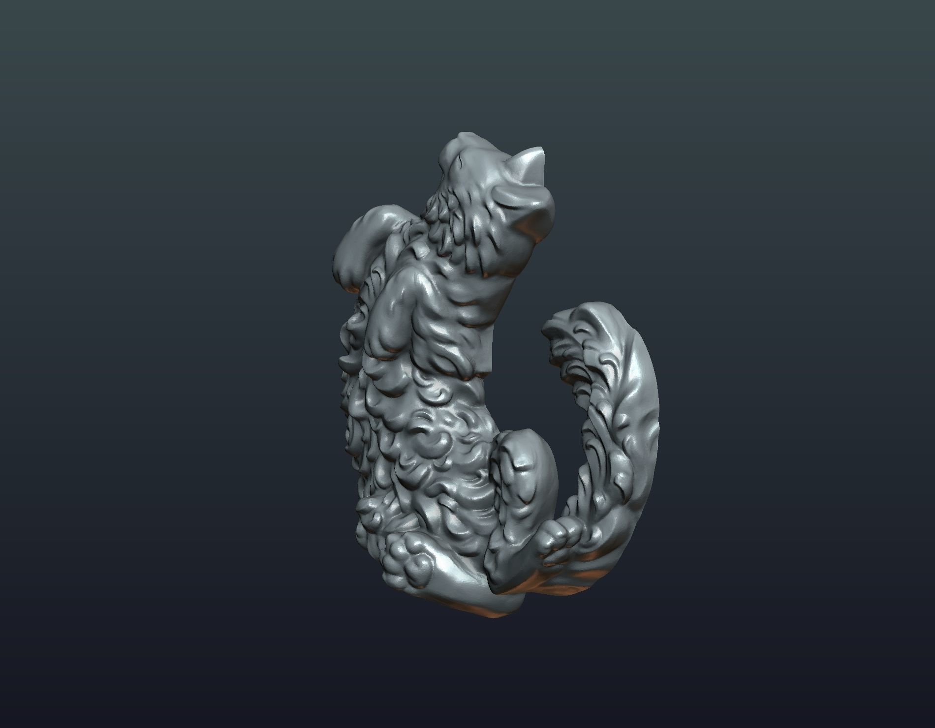 Cat bas-relief Free 3D print model_6