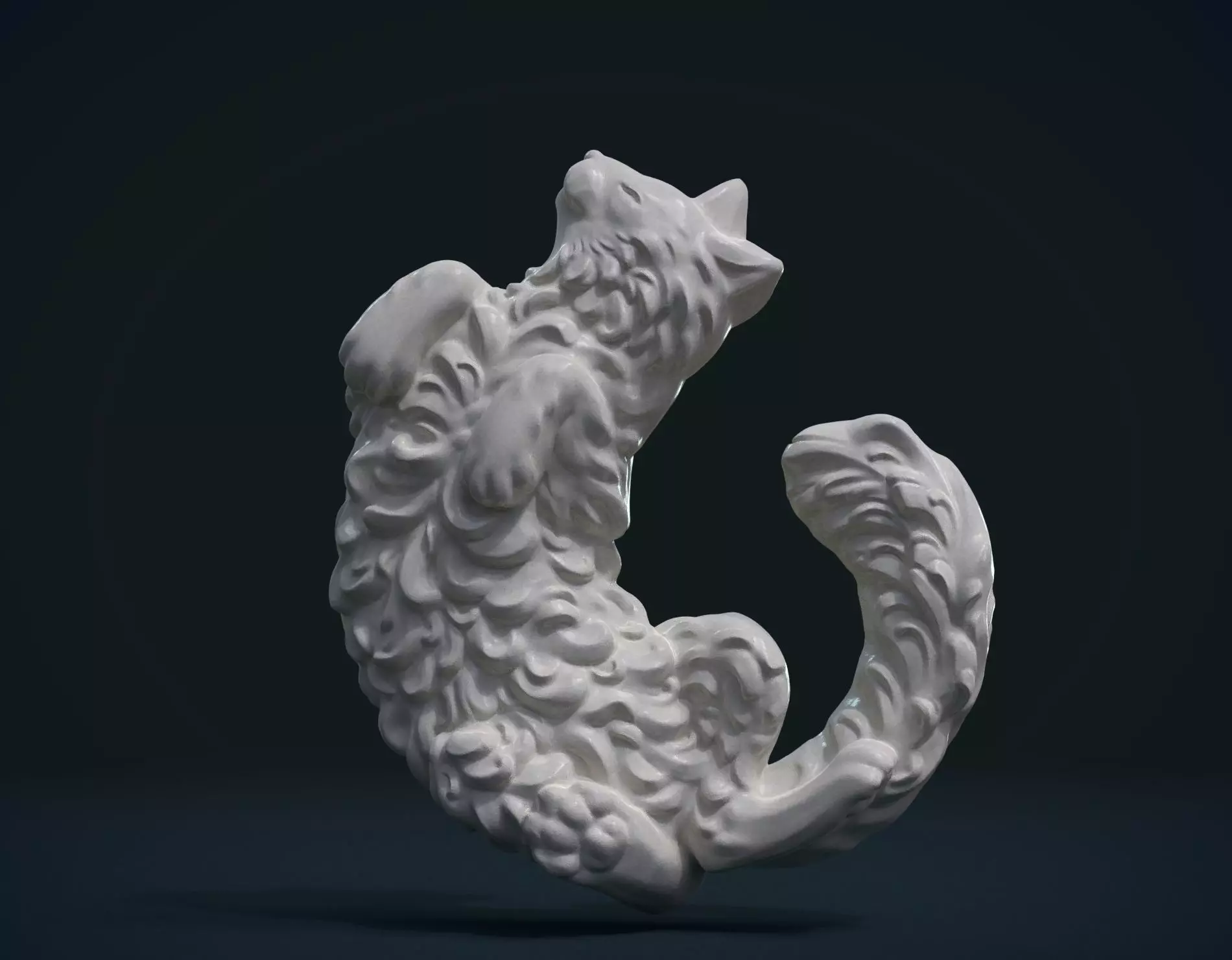 Cat bas-relief Free 3D print model_0
