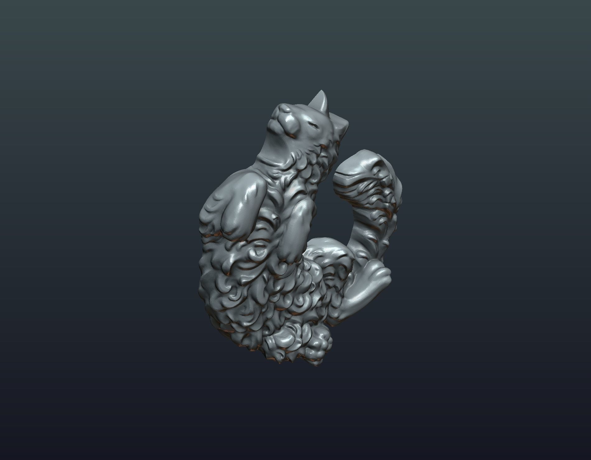 Cat bas-relief Free 3D print model_7