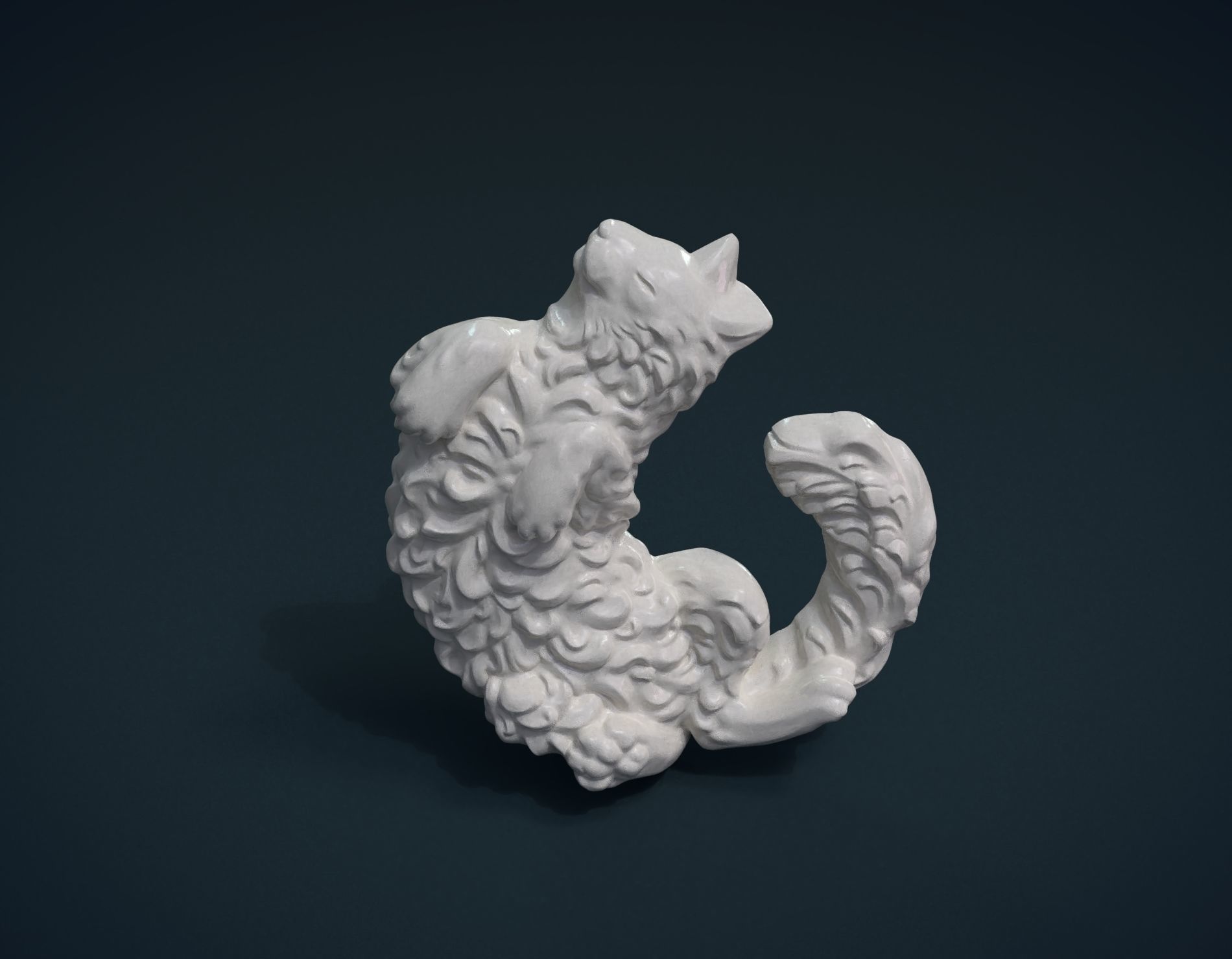 Cat bas-relief Free 3D print model_3