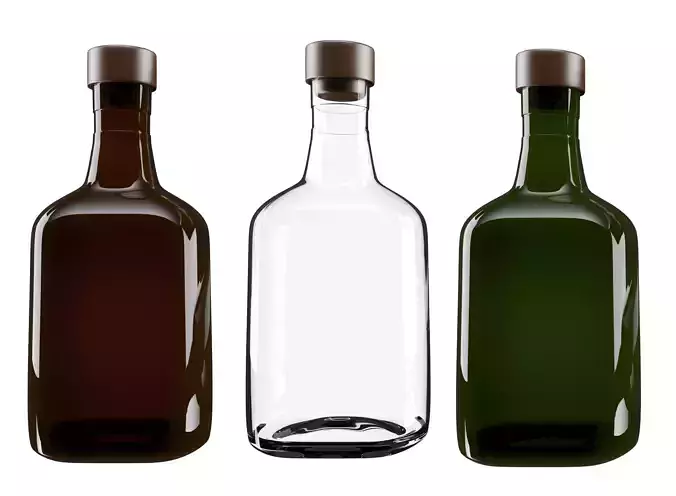 Glass bottle Low-poly 3D model