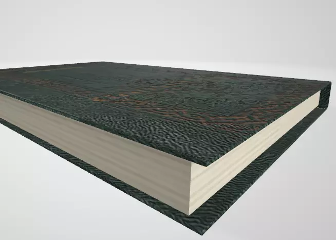 Book with hard cover Low-poly 3D model_0