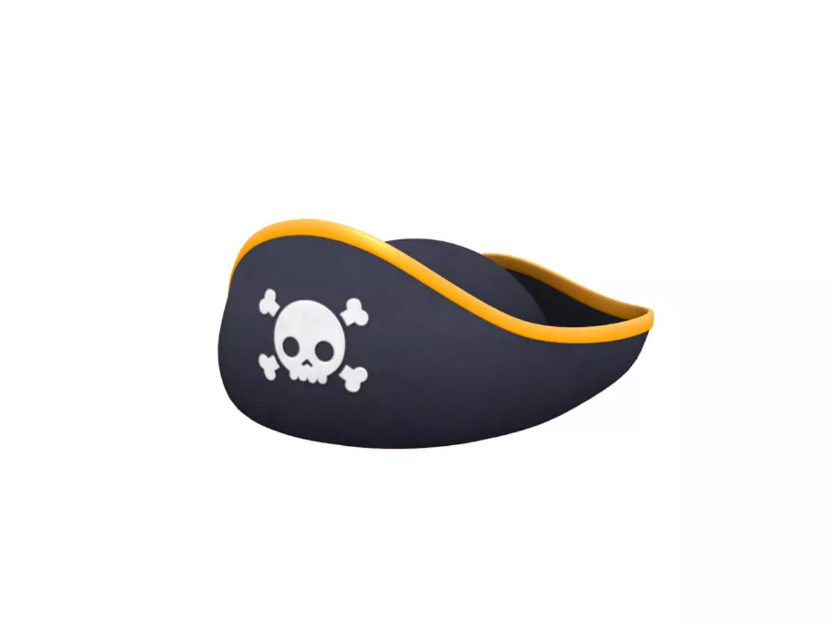 Pirate Hat Low-poly 3D model_0