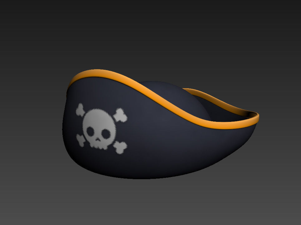 Pirate Hat Low-poly 3D model_7