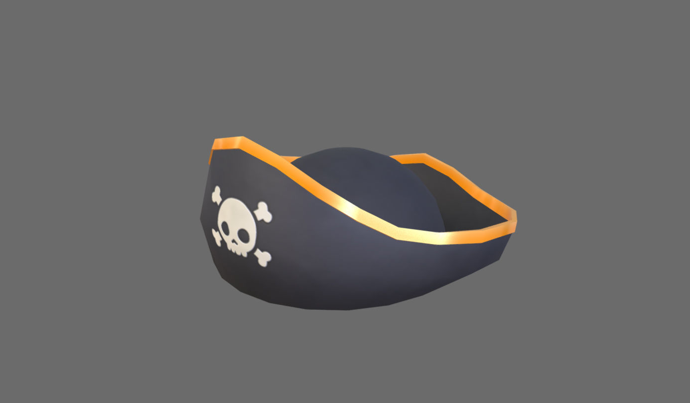 Pirate Hat Low-poly 3D model_14