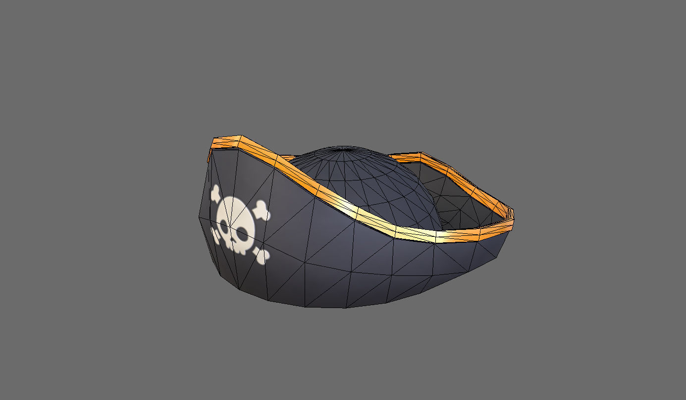 Pirate Hat Low-poly 3D model_17