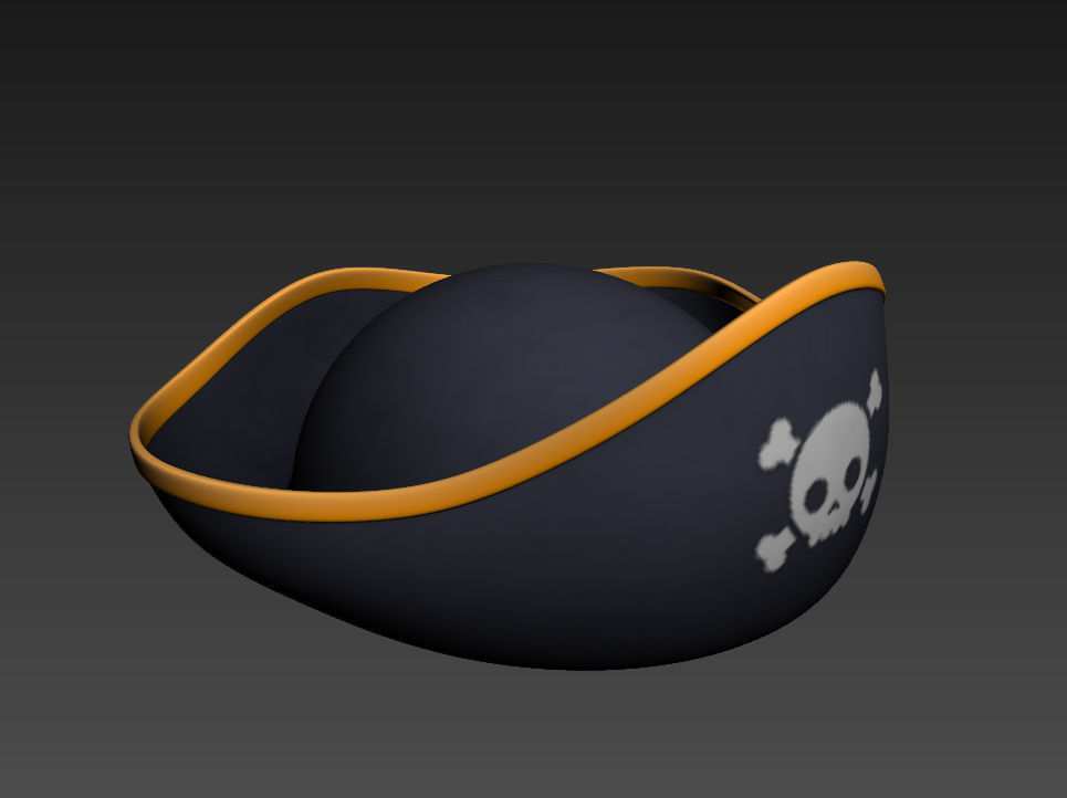 Pirate Hat Low-poly 3D model_10