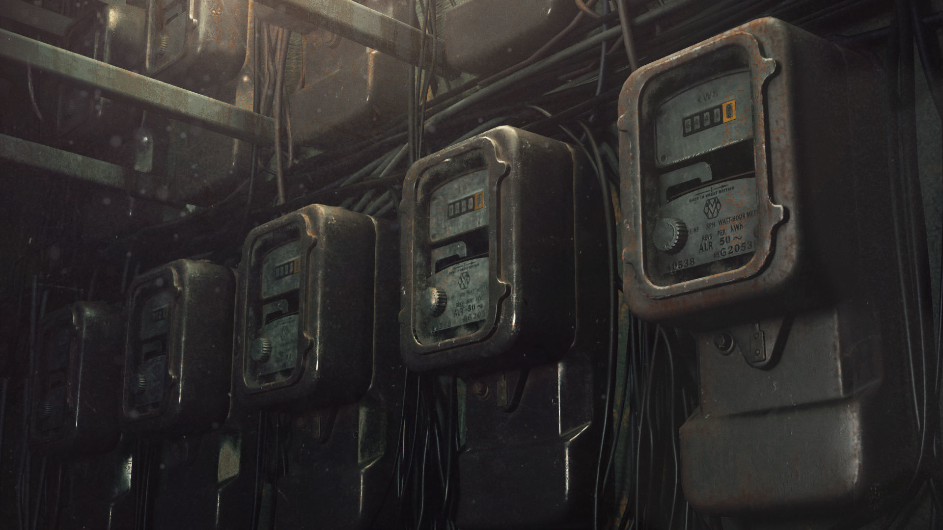 Old electric meter Low-poly 3D model_2