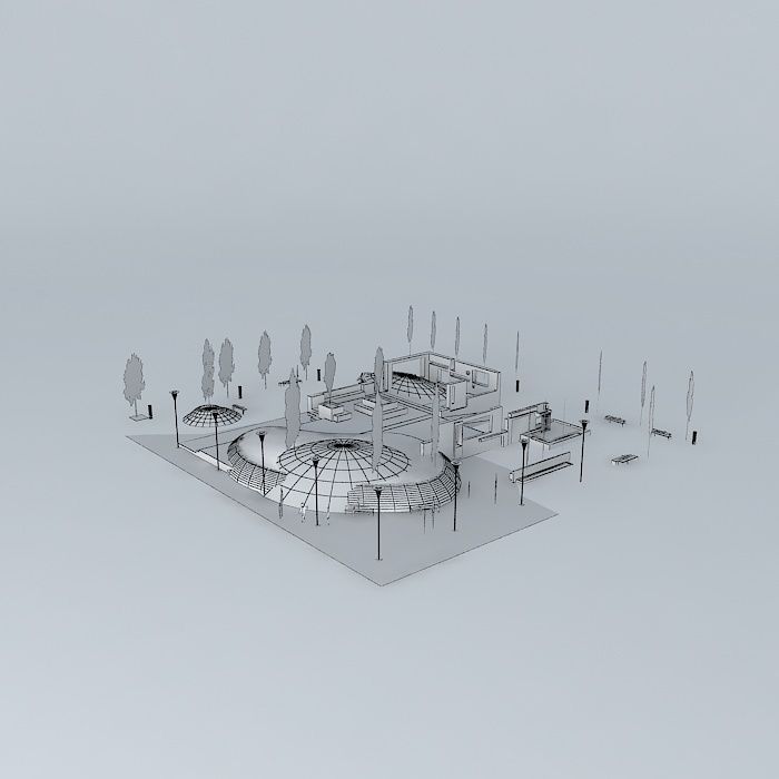 Urban Park with THORN Light Fittings Free 3D model_4