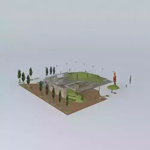 Urban Park with THORN Light Fittings Free 3D model