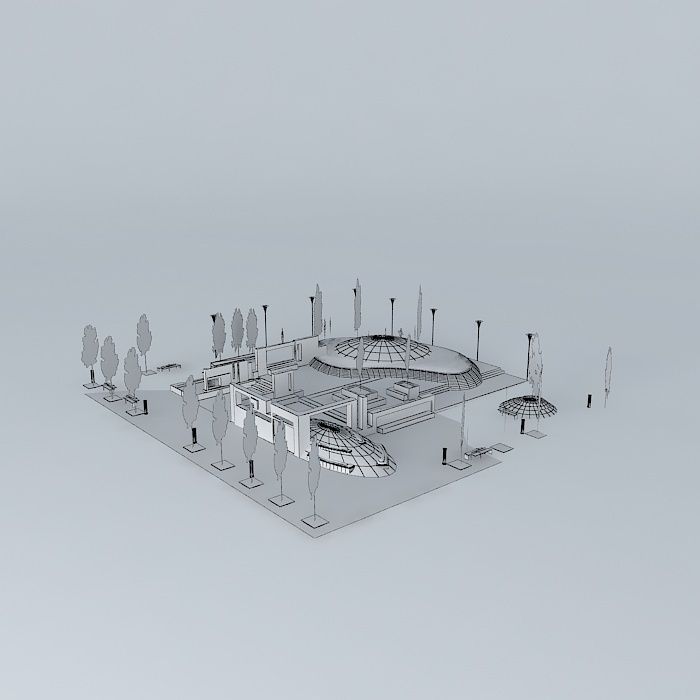 Urban Park with THORN Light Fittings Free 3D model_3