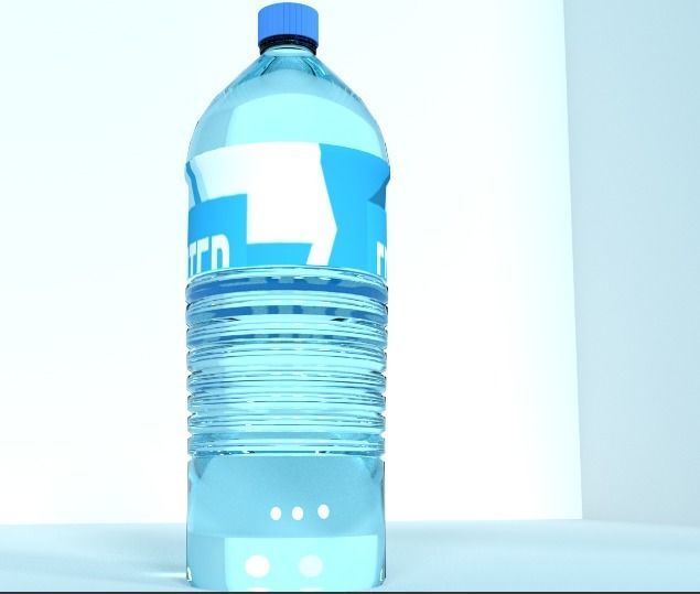water bottle Low-poly 3D model_1