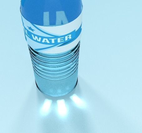water bottle Low-poly 3D model_3