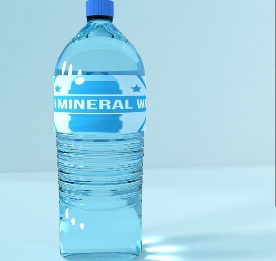 water bottle Low-poly 3D model_4