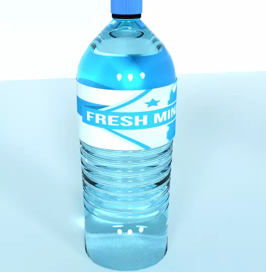 water bottle Low-poly 3D model_0