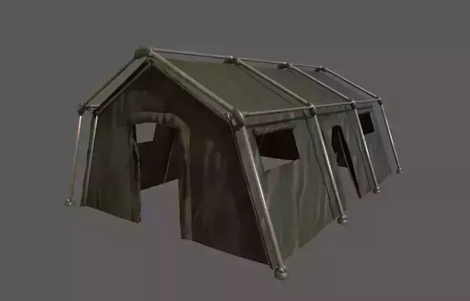 Military Framed Tent Low-poly 3D model