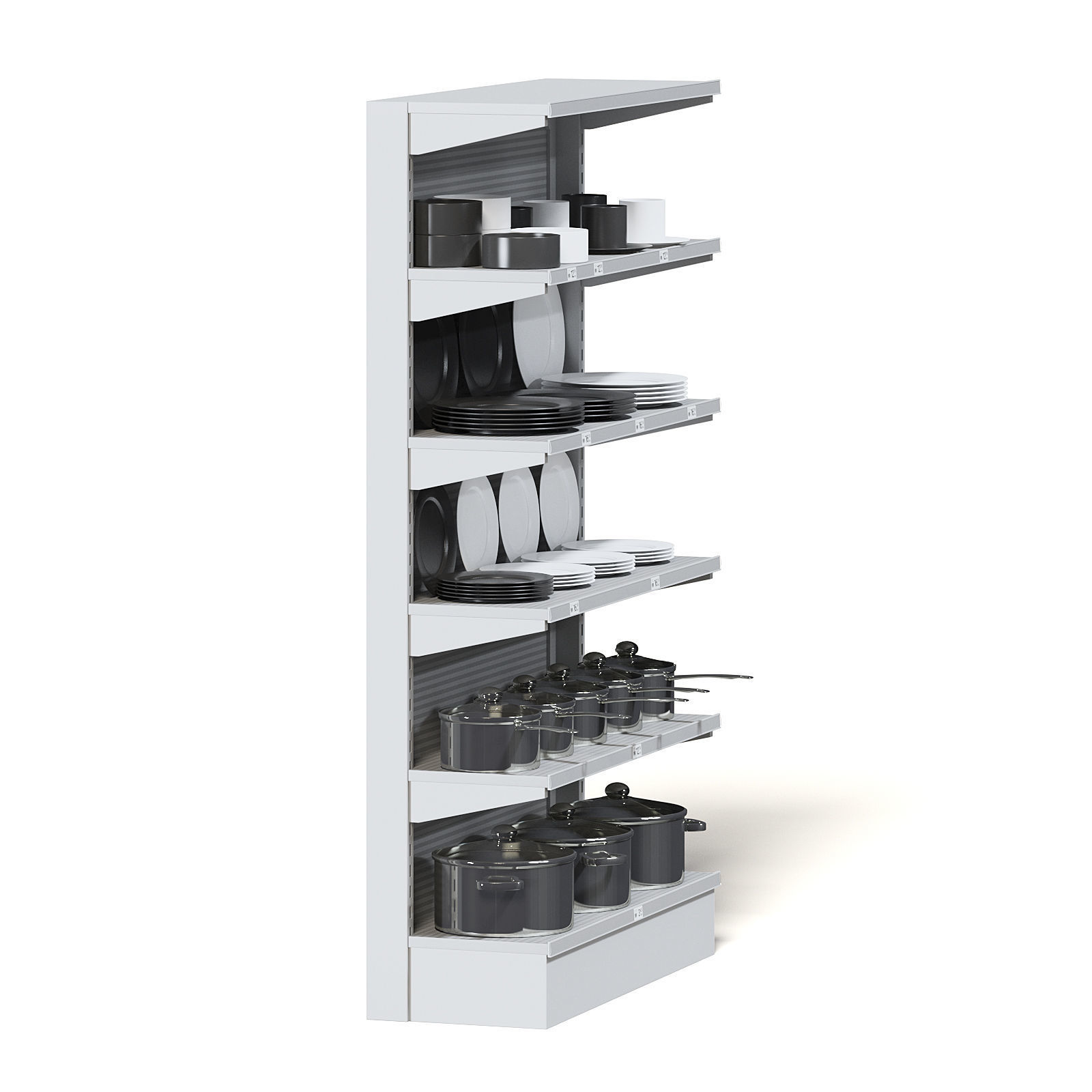 Market Shelf 3D Model - Plates and Pots 3D model_7