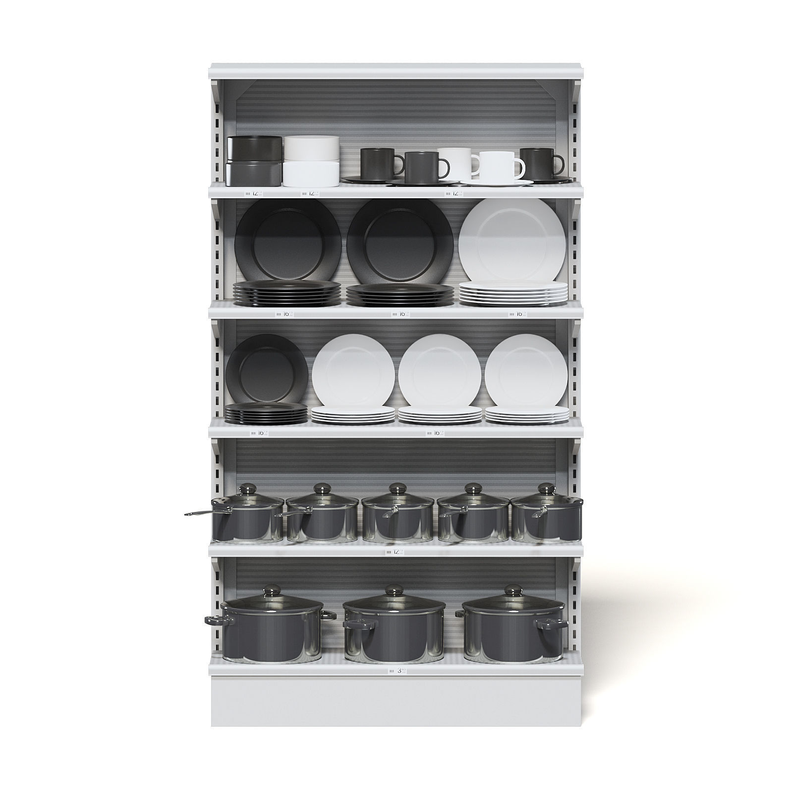 Market Shelf 3D Model - Plates and Pots 3D model_3