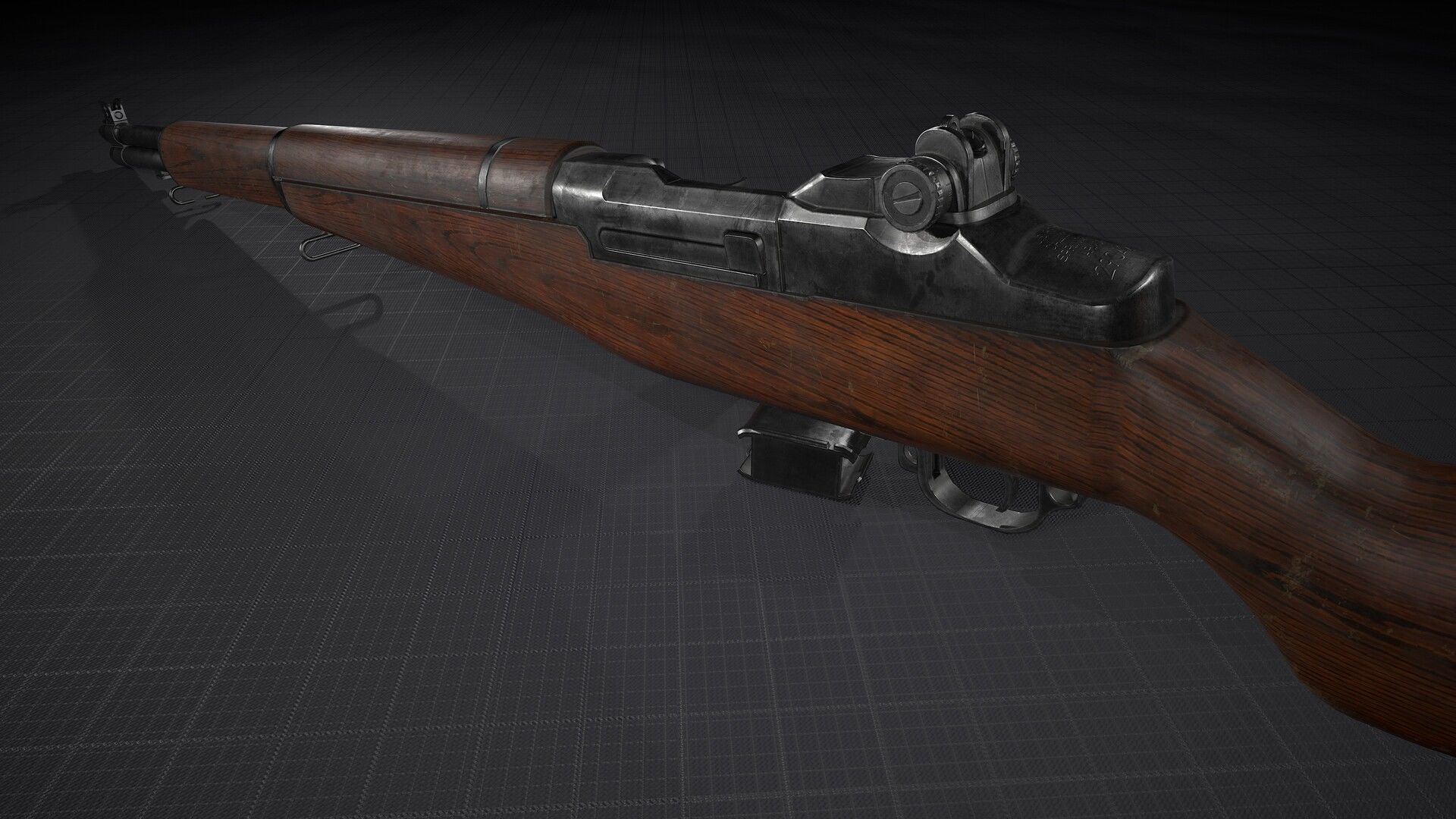 PBR - M1 Garand Low-poly 3D model_3