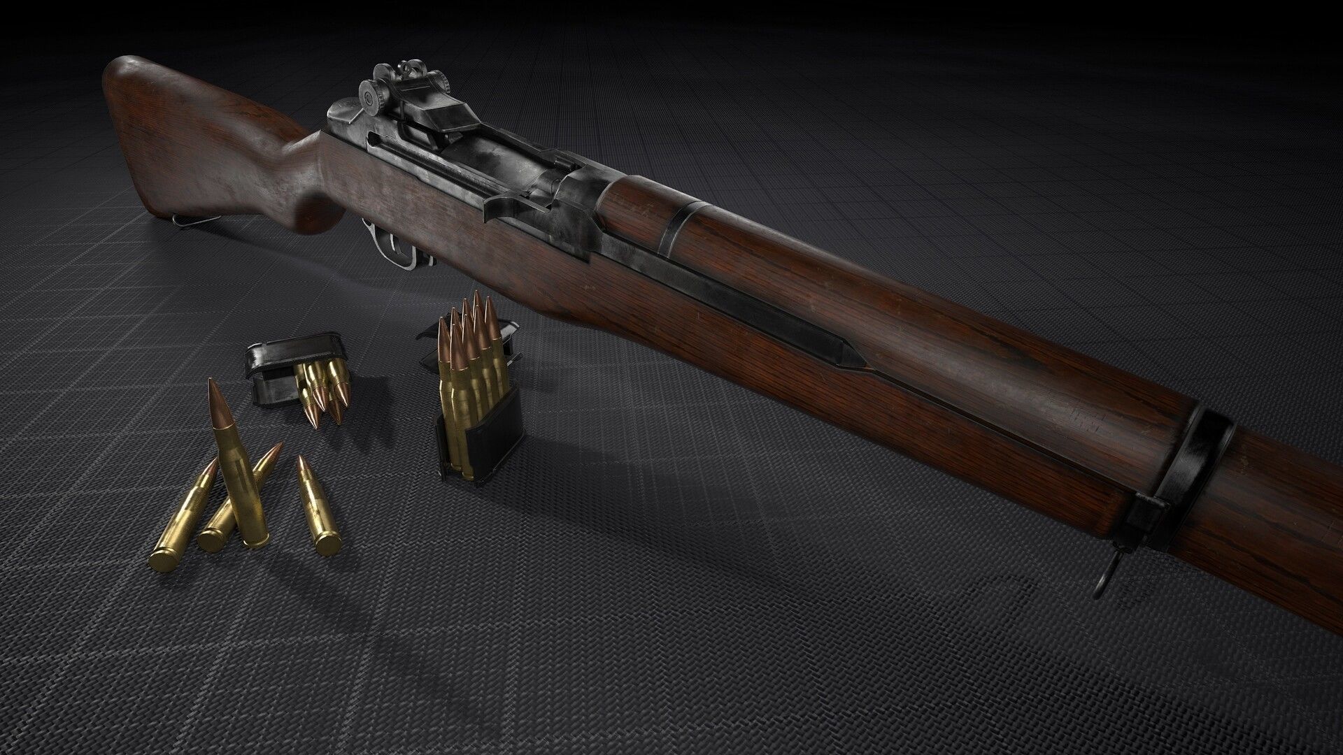 PBR - M1 Garand Low-poly 3D model_4