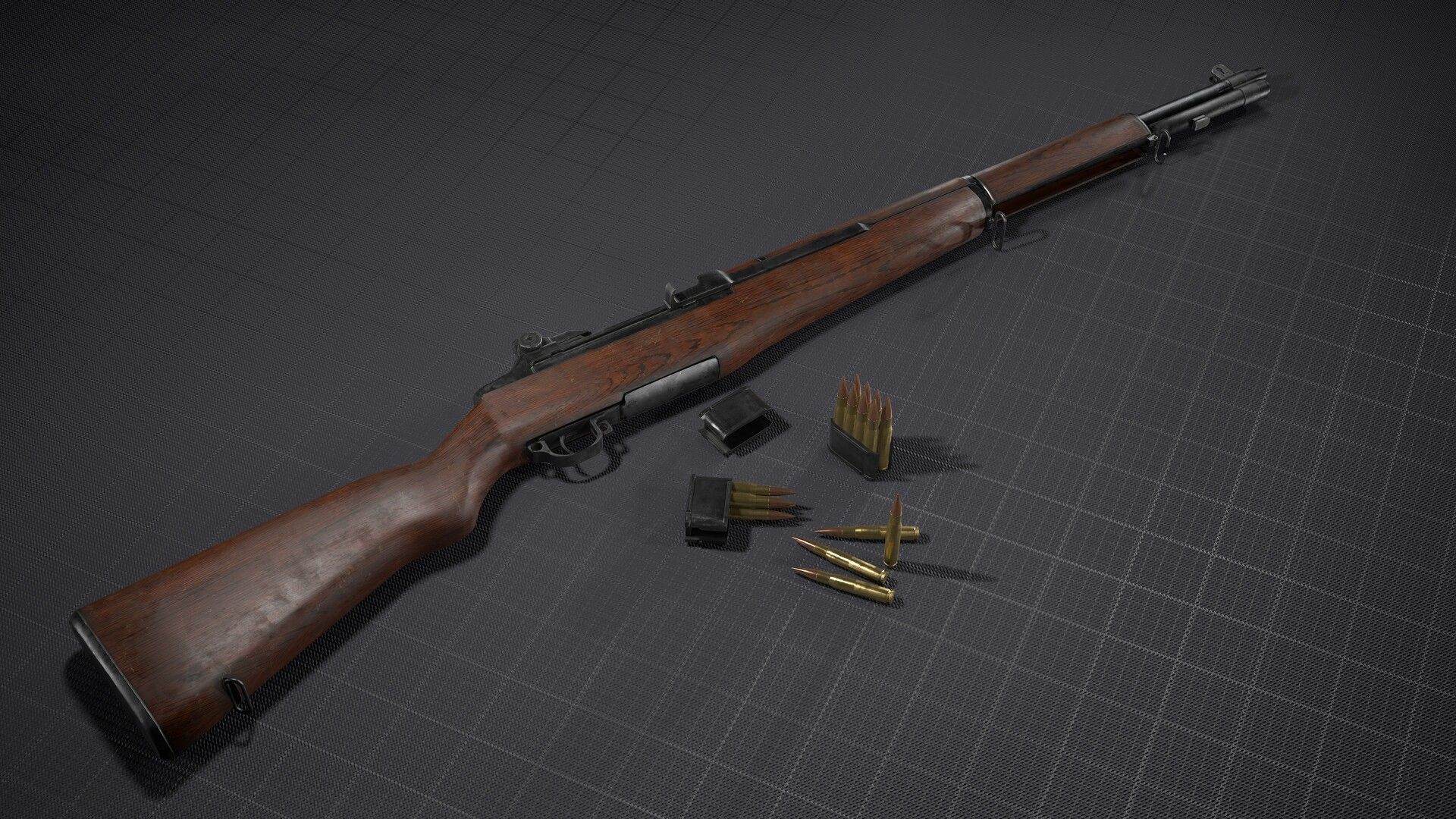 PBR - M1 Garand Low-poly 3D model_1