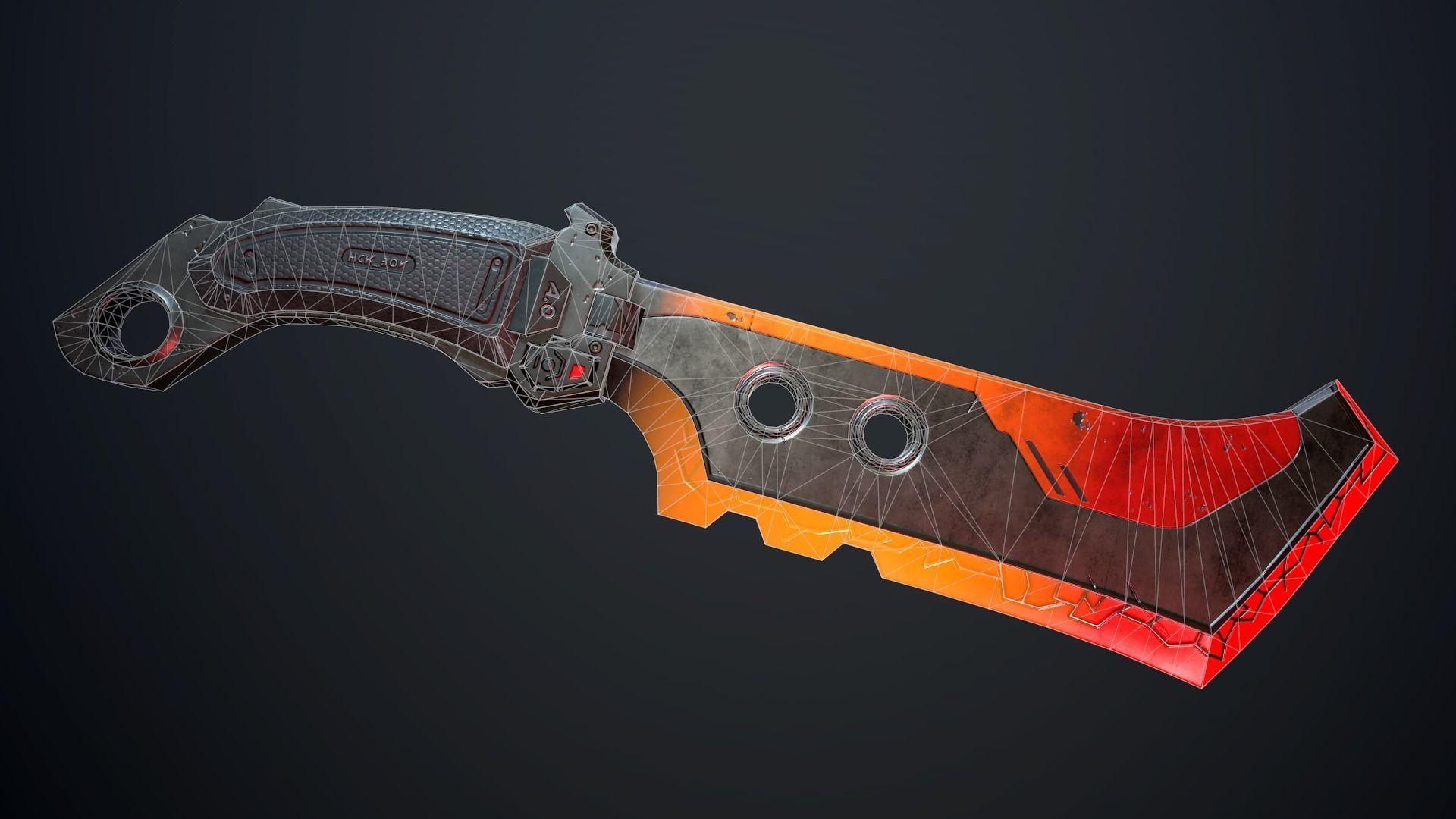 Sci-fi knife Low-poly 3D model_2