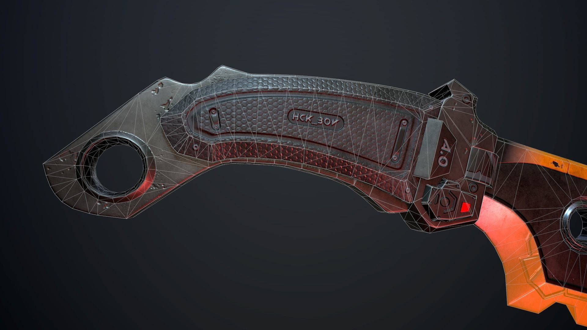 Sci-fi knife Low-poly 3D model_4