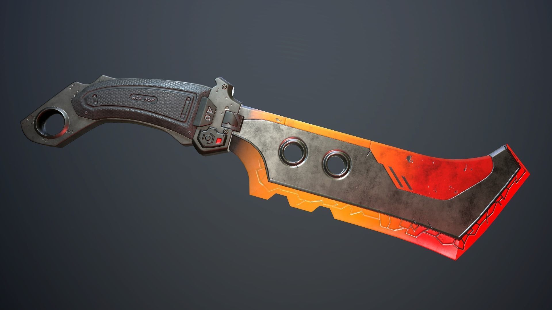 Sci-fi knife Low-poly 3D model_1