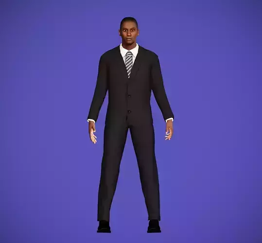Businessman character Free low-poly 3D model