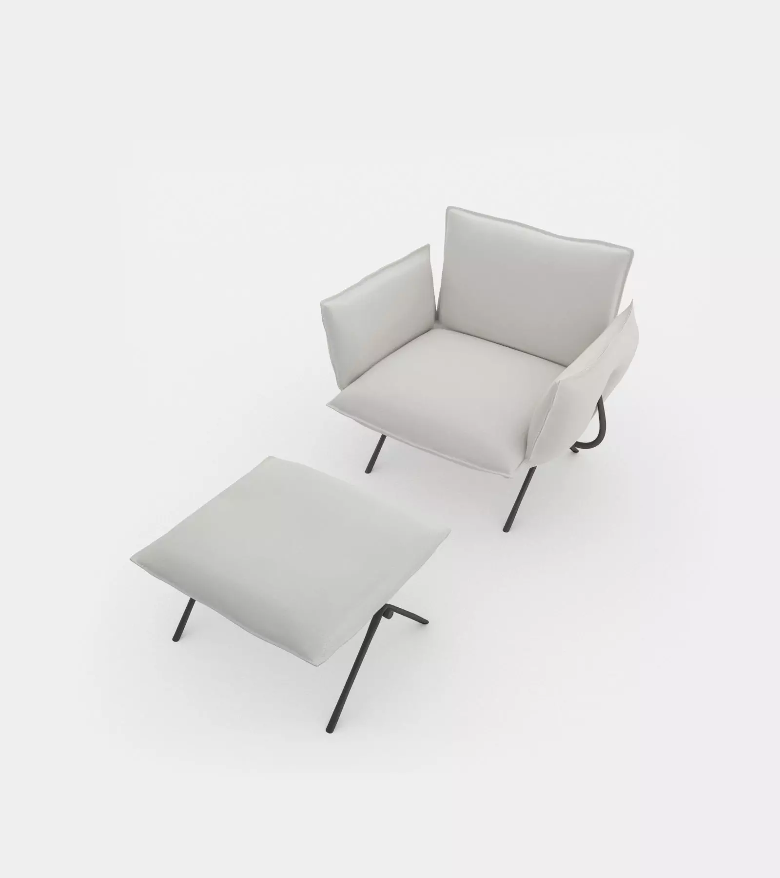 Armchair with ottomane 3D model_0