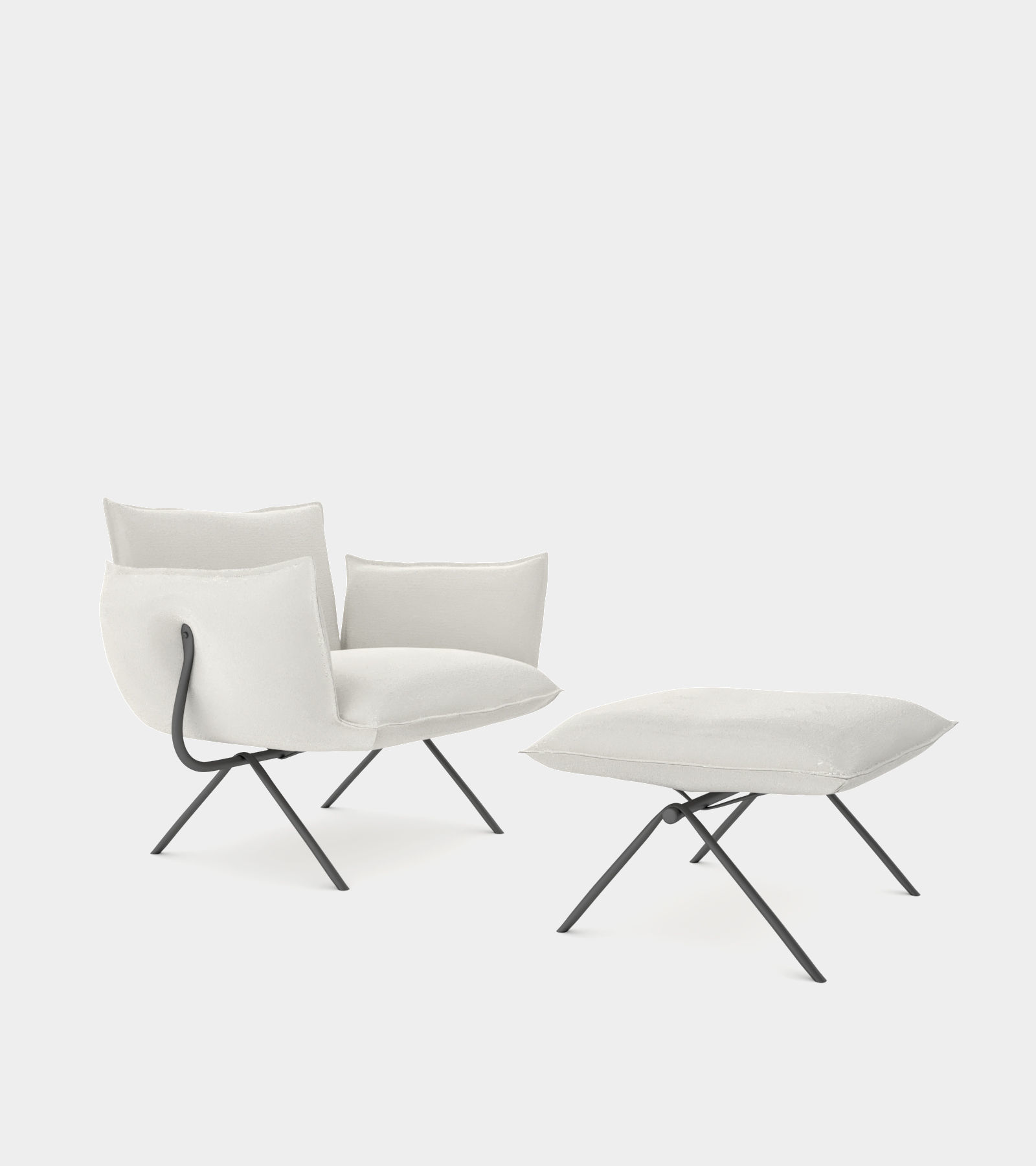 Armchair with ottomane 3D model_1