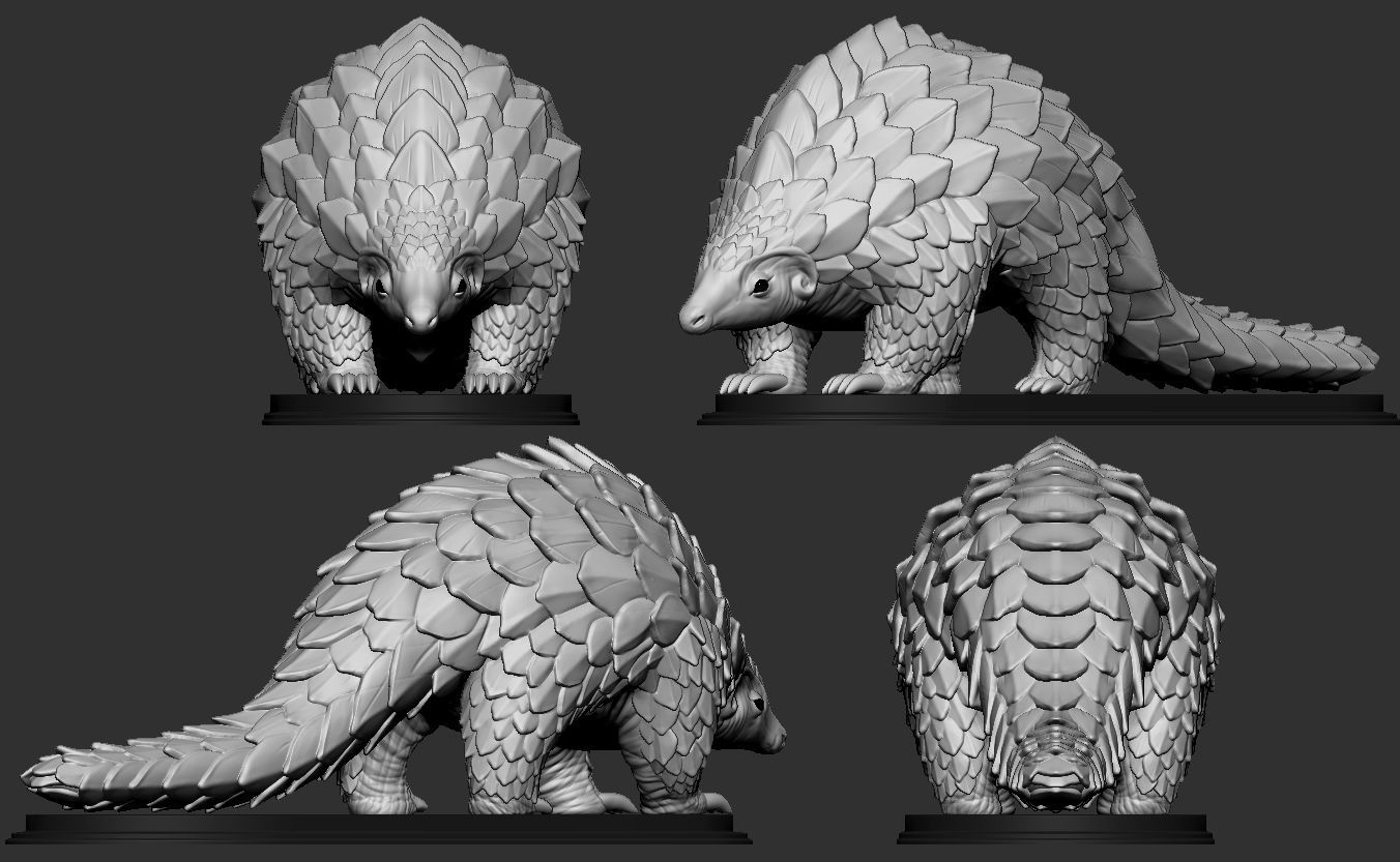 Pangolin statue of pterosaur 3D print model_5