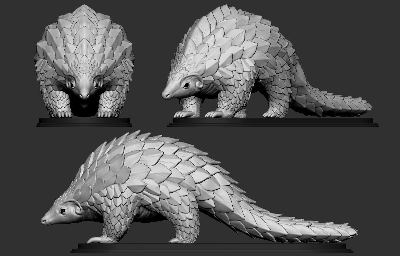 Pangolin statue of pterosaur 3D print model_4
