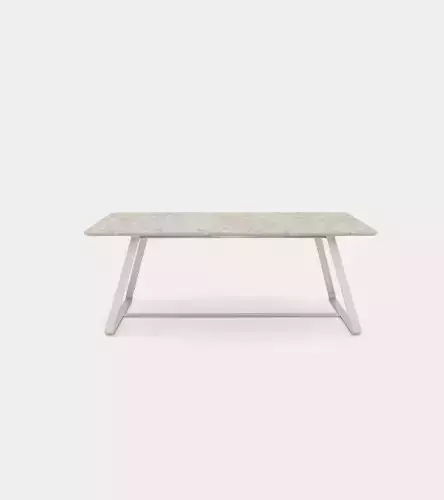 Modern dining table with metal base