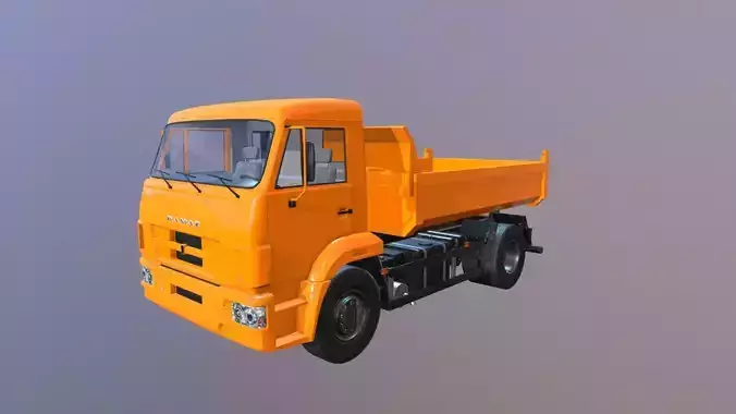 KAMAZ orange dump truck
