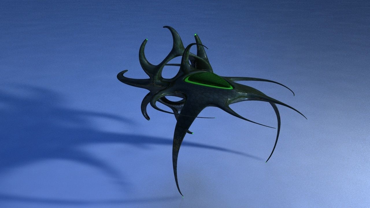 Alien Attack Fighter Free 3D model_1