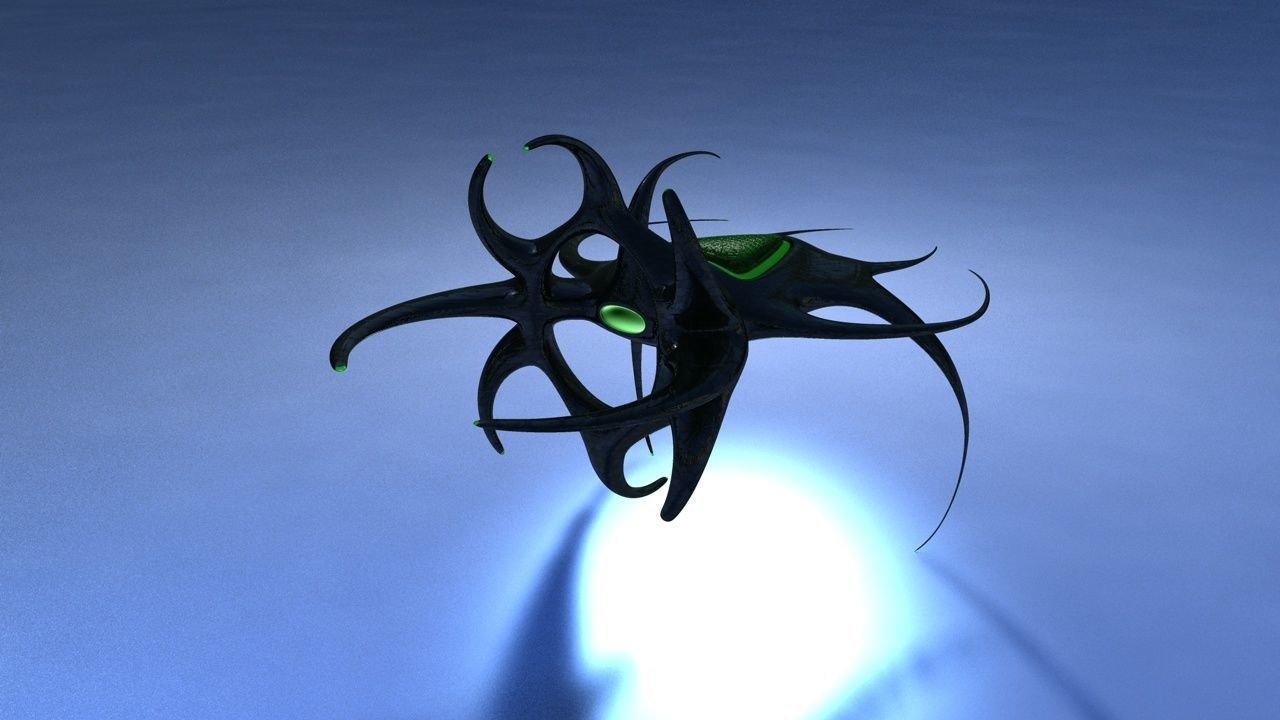 Alien Attack Fighter Free 3D model_2