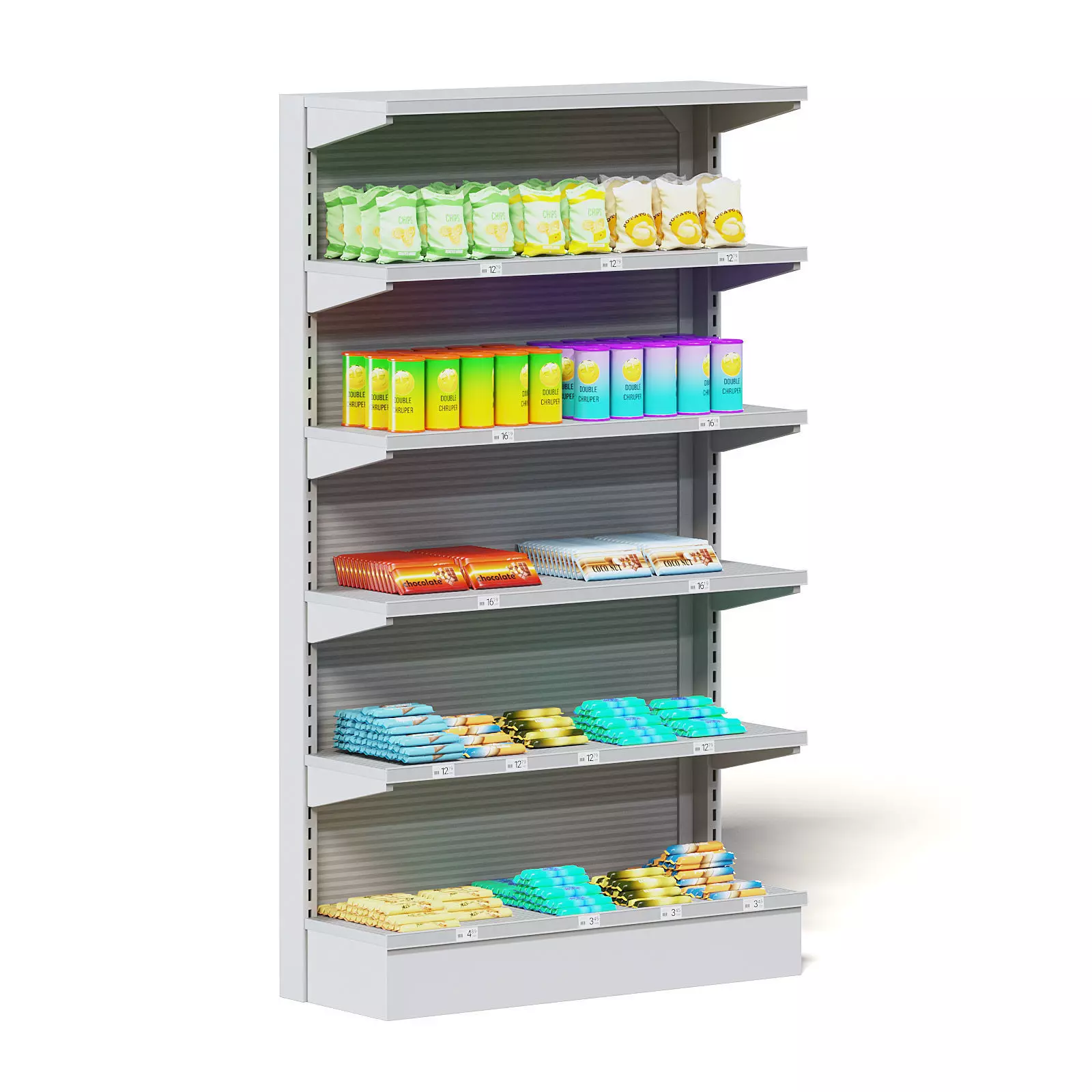 Market Shelf 3D Model - Snacks 3D model_0