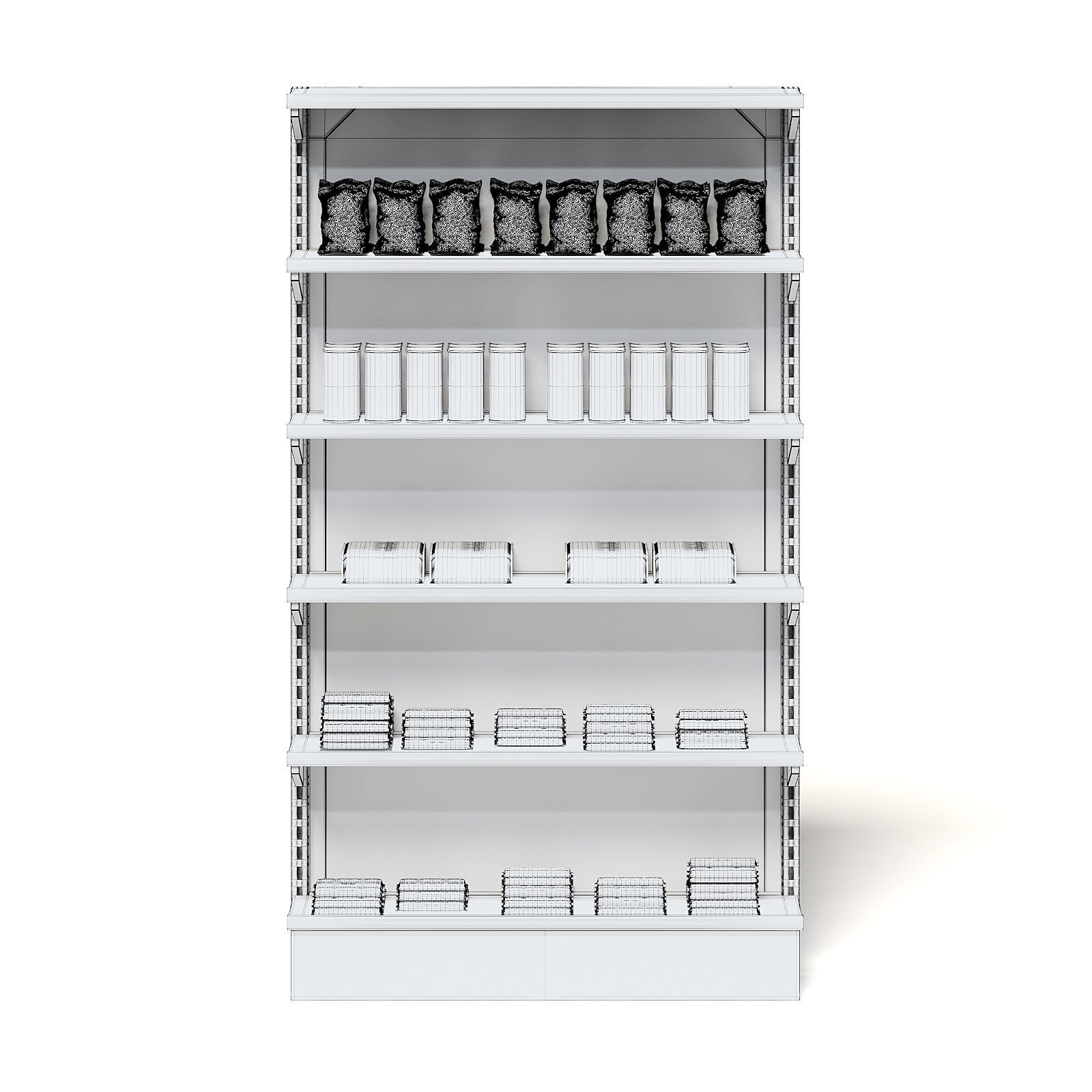 Market Shelf 3D Model - Snacks 3D model_2