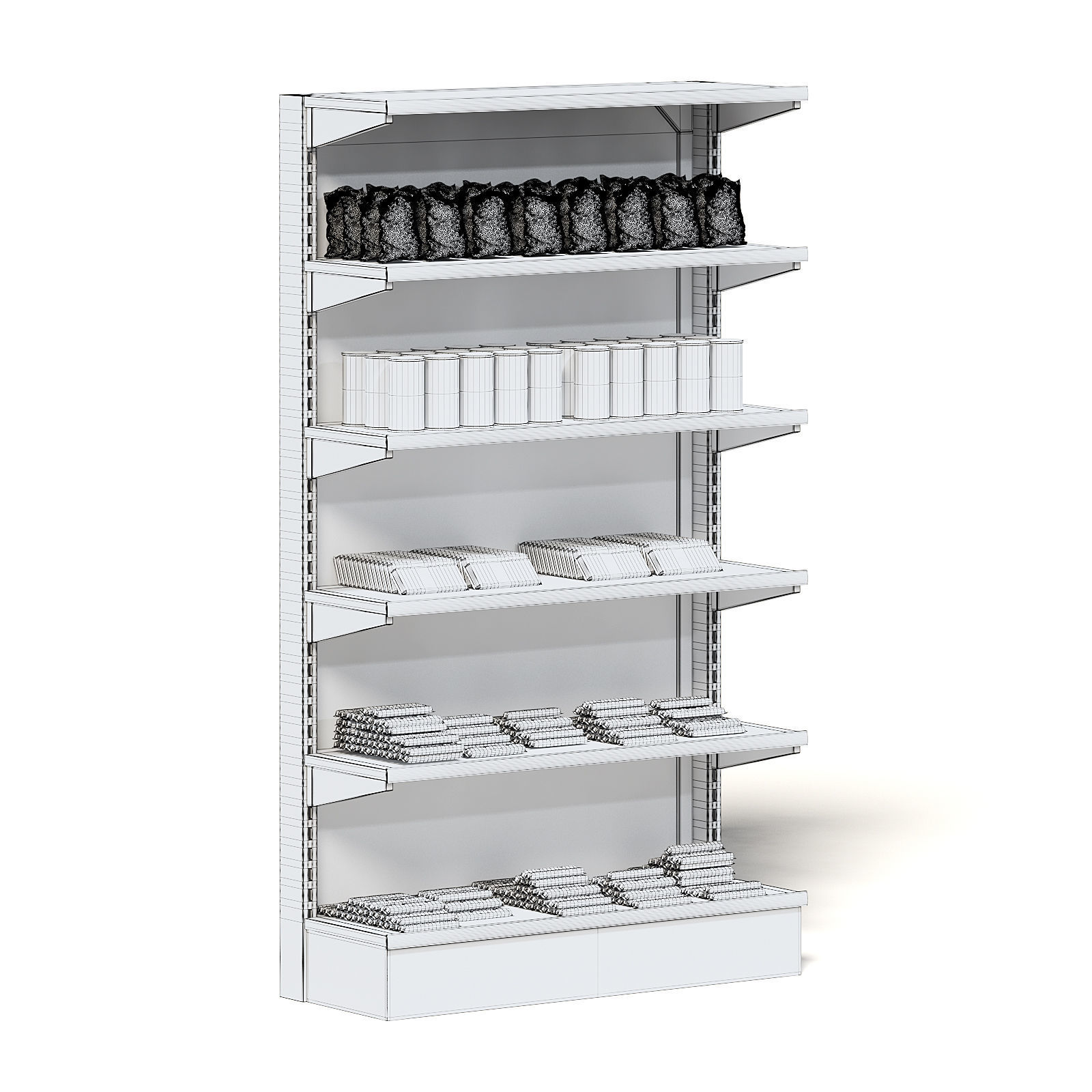 Market Shelf 3D Model - Snacks 3D model_1