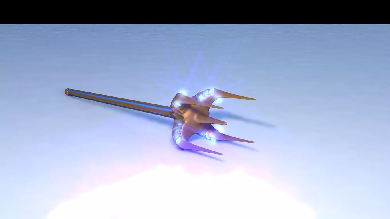 Cepter metal rod with light Free 3D model