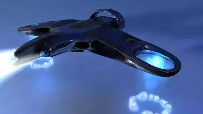 Carrier futuristic jet flying in air