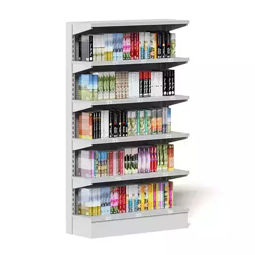 Market Shelf 3D Model - Books 3D model