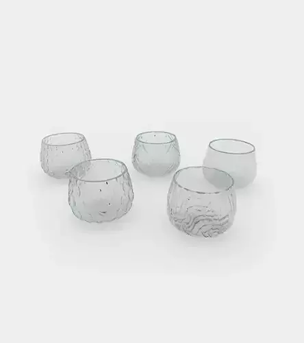 Different water and wine glasses with patterns 3D model