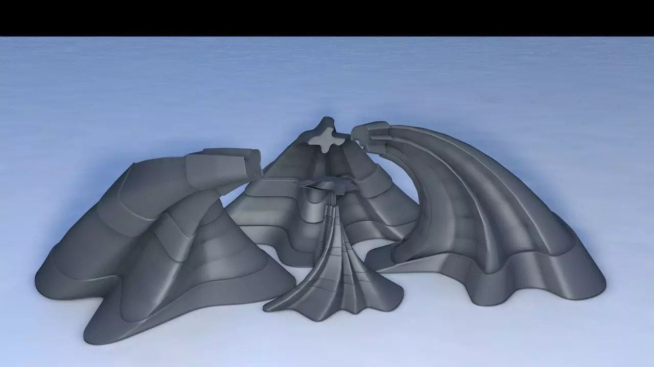Building pair of dragons Free 3D model