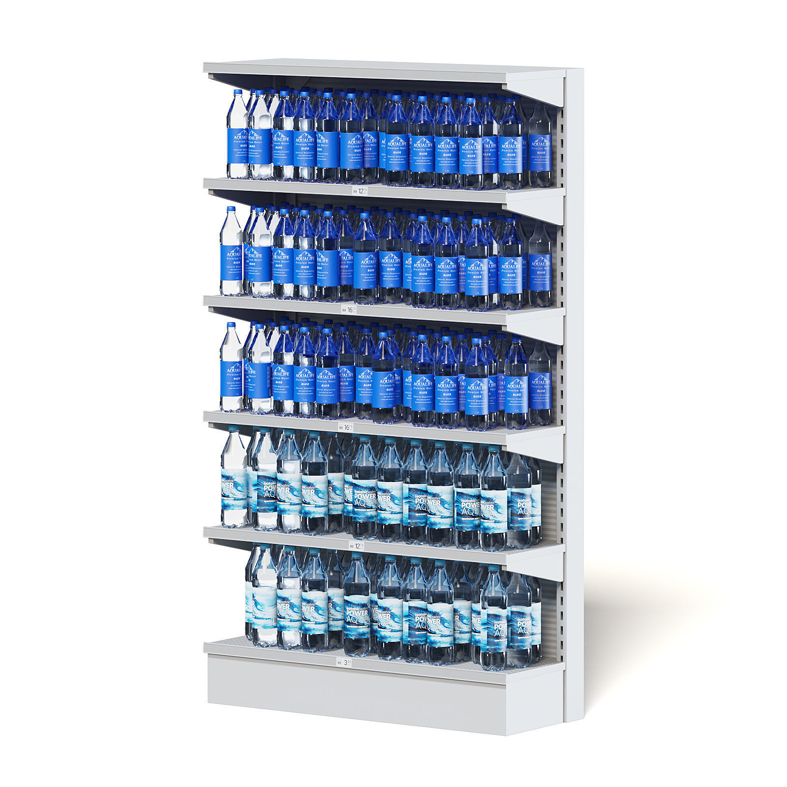Market Shelf 3D Model - Water 3D model_5